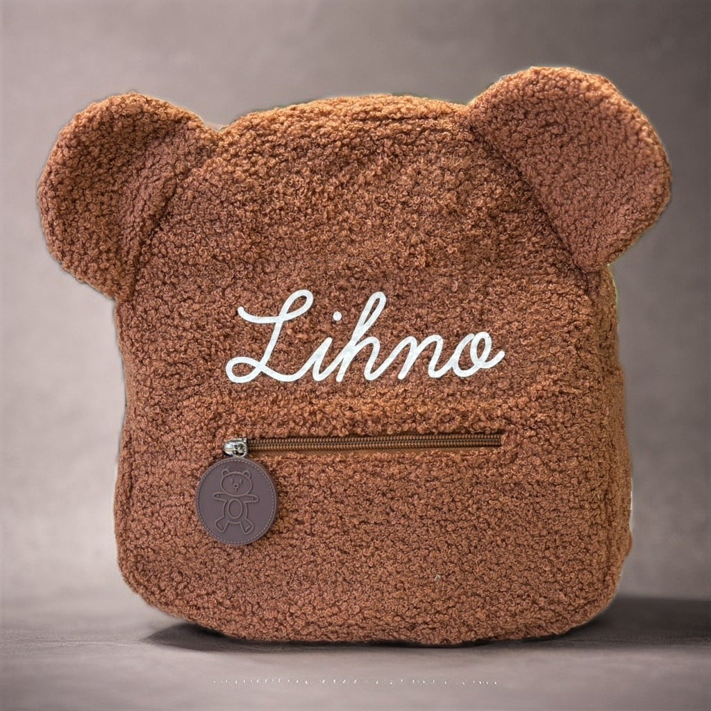 Personalisierter brauner Teddybär-Rucksack