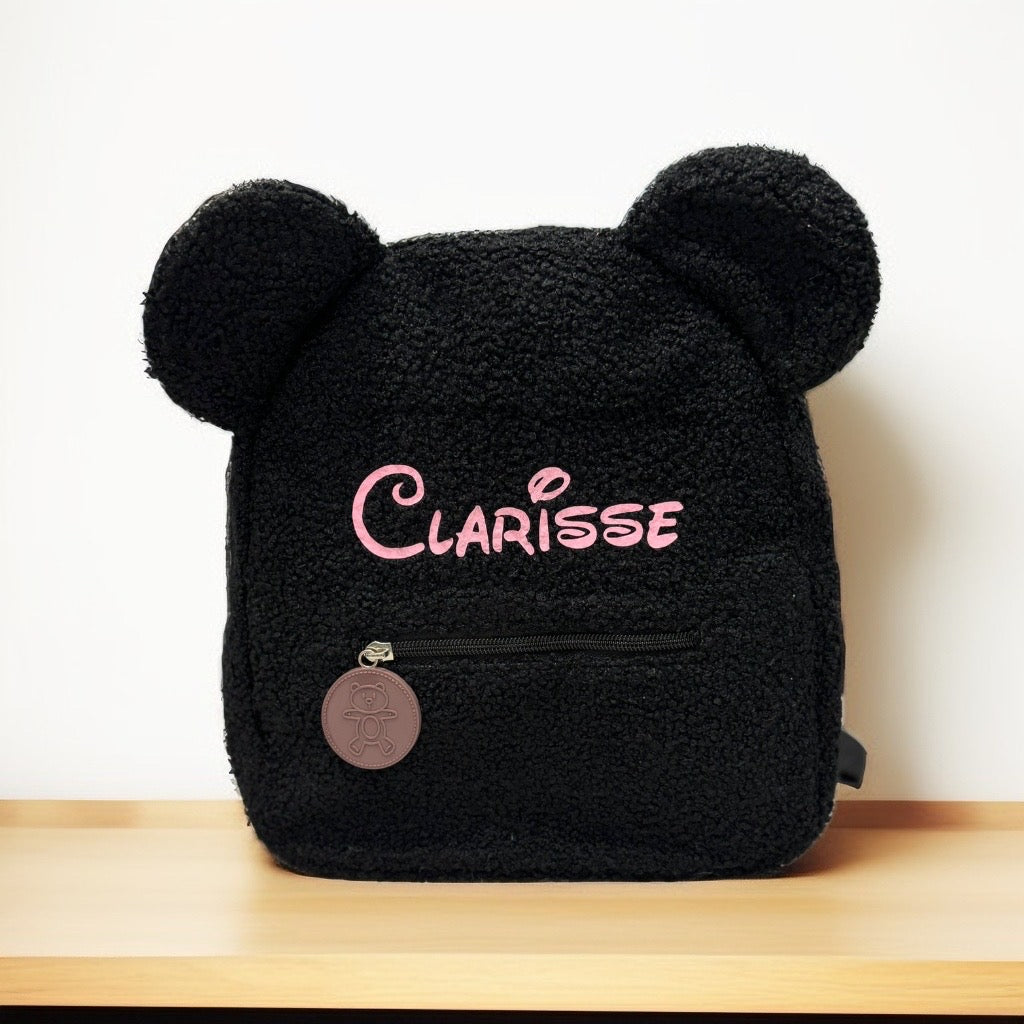 Personalisierter schwarzer Teddybär-Rucksack