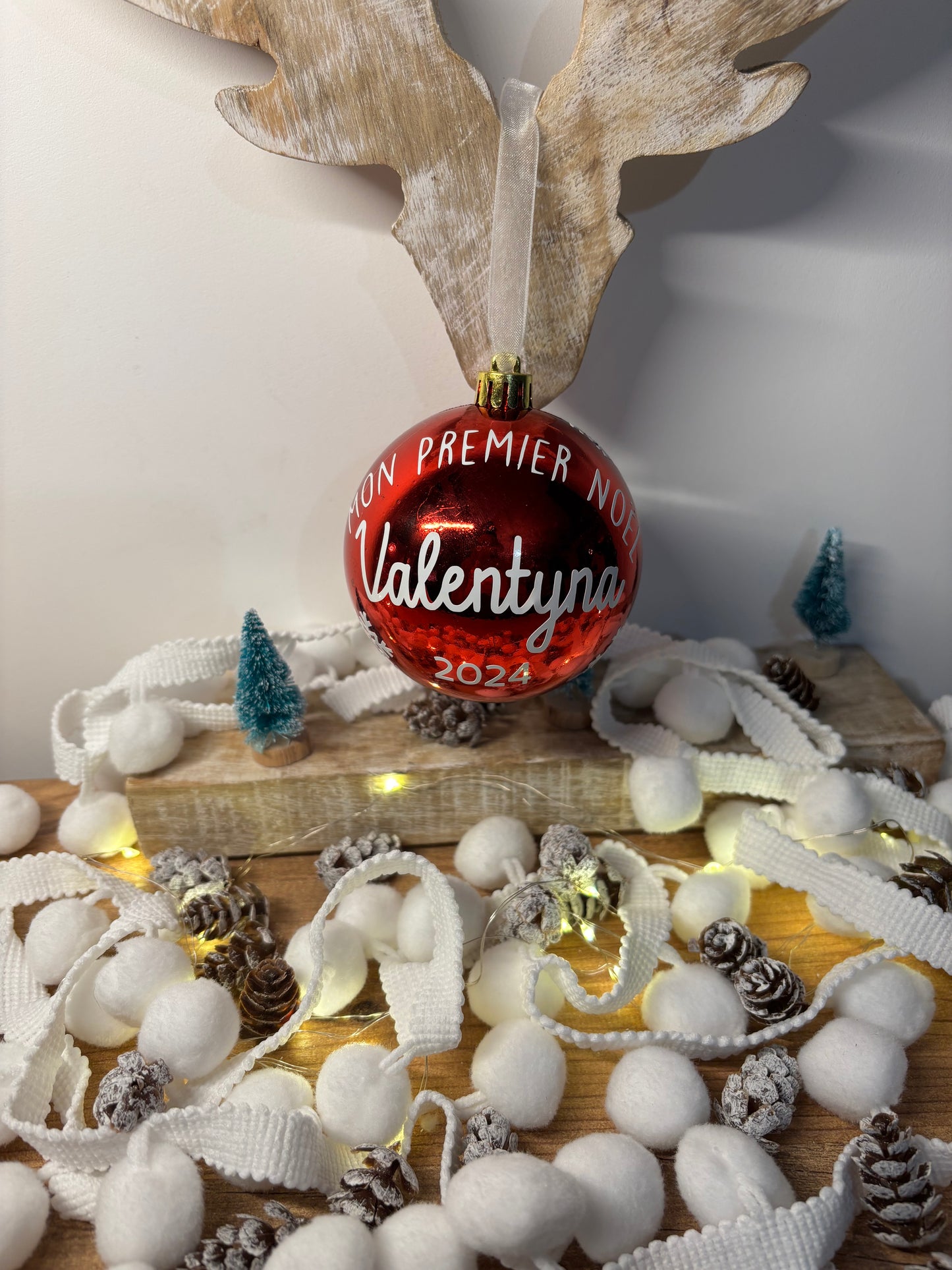 Christmas ball "my first Christmas" first name 8cm