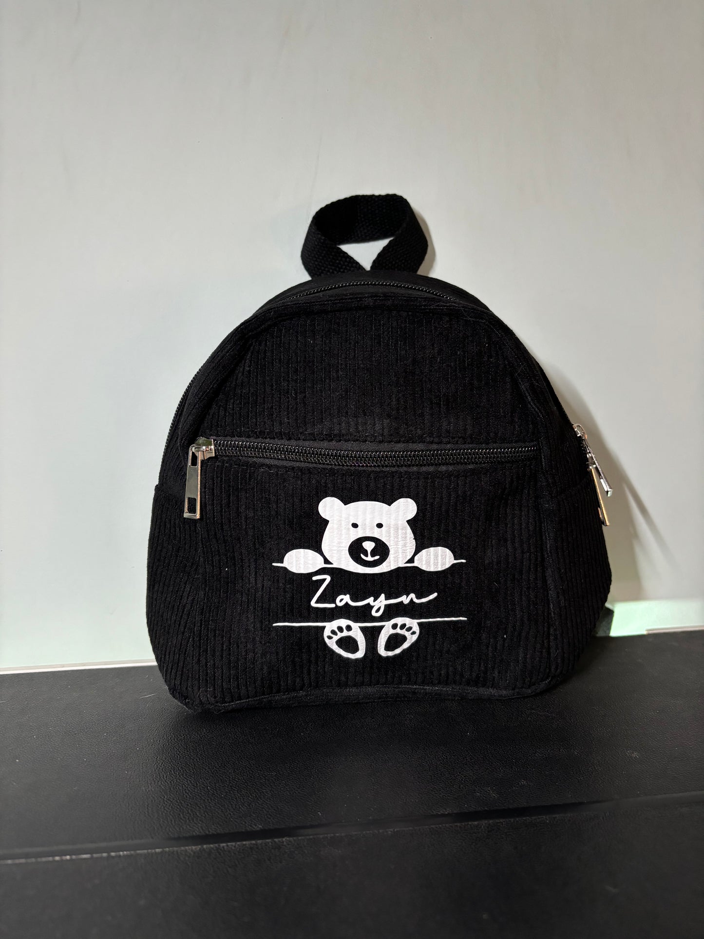Black mini backpack