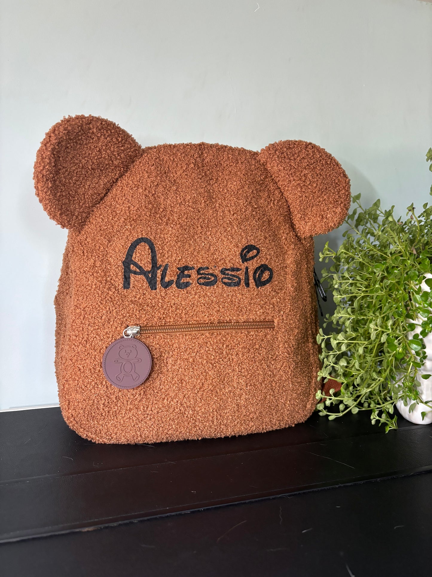 Personalisierter brauner Teddybär-Rucksack
