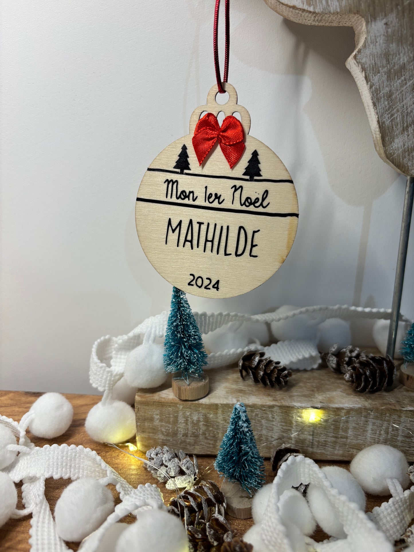 Wooden Christmas ball "my first Christmas"