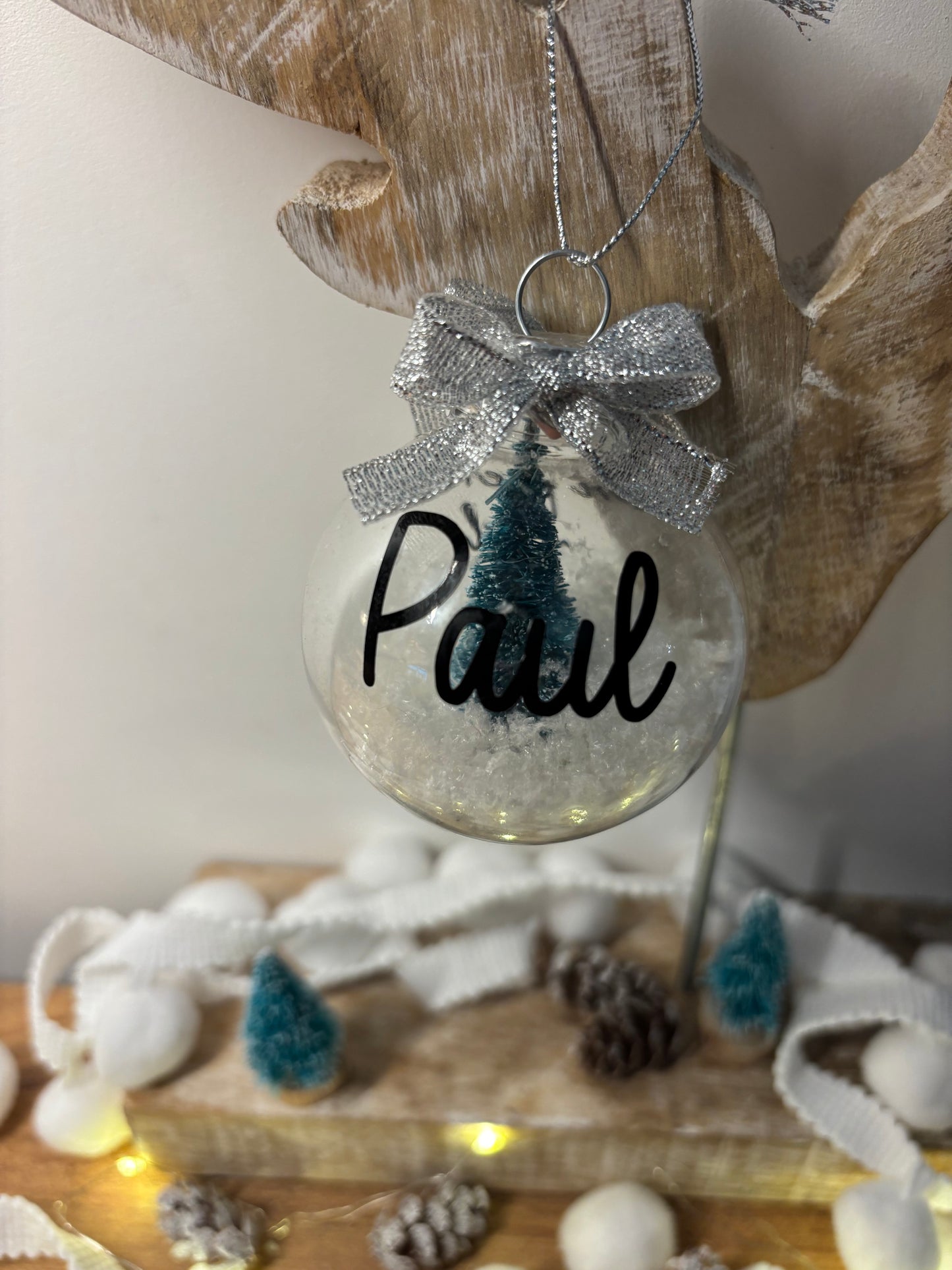 Transparent Christmas ball with first name