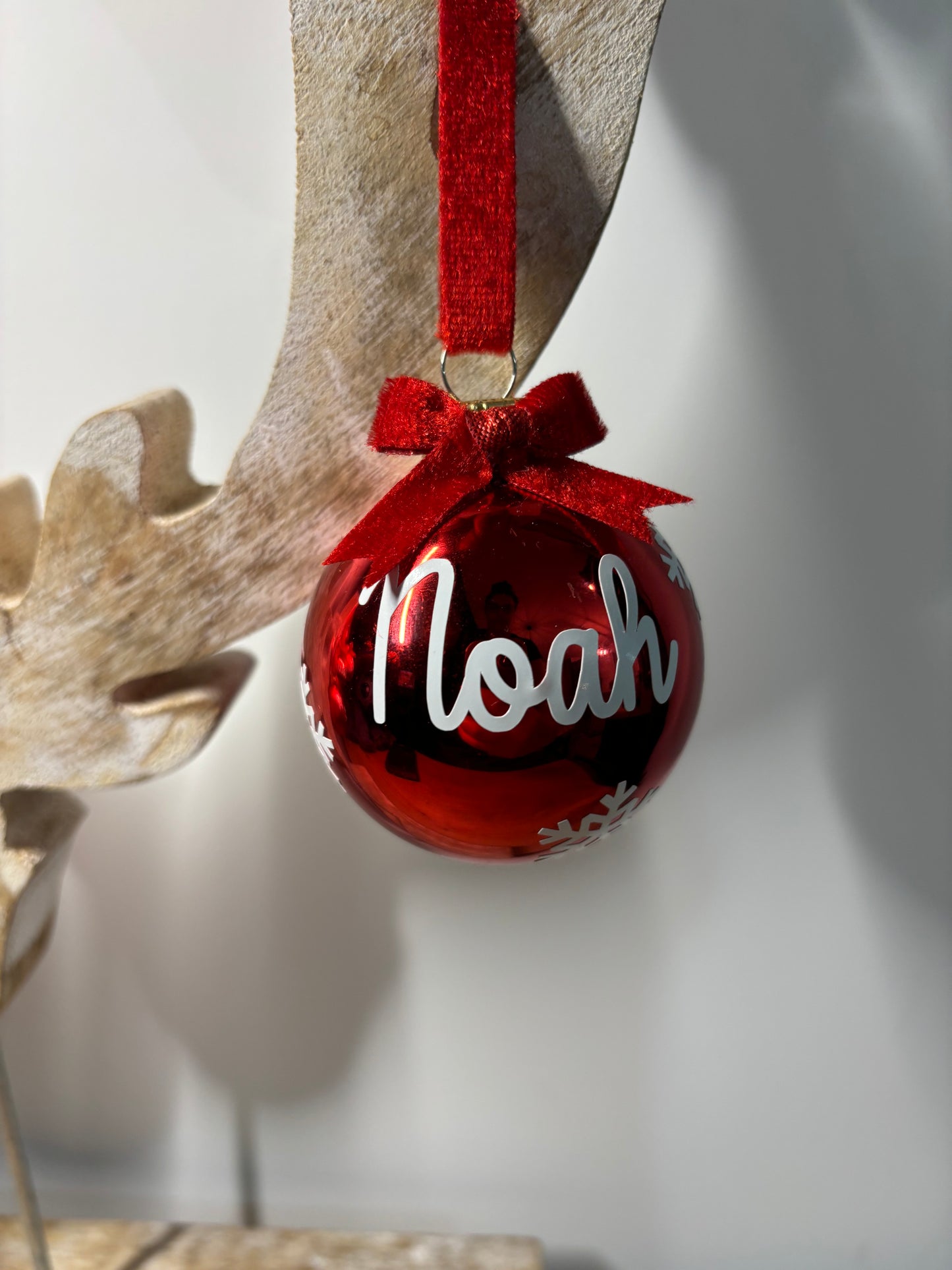 Red Christmas ball "my first Christmas" 6cm