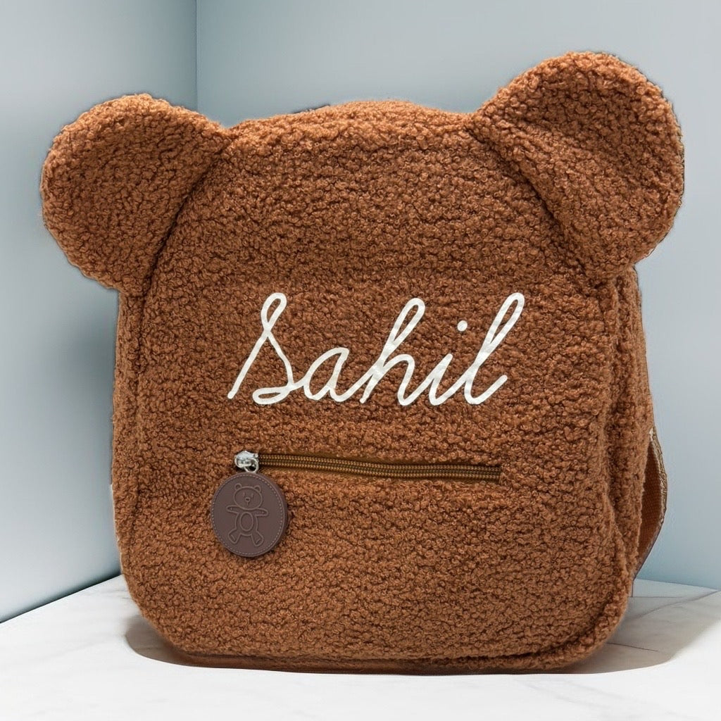 Personalisierter brauner Teddybär-Rucksack