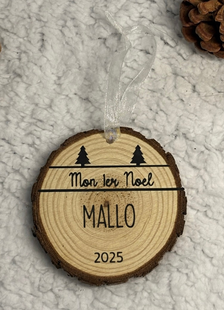 Wooden Christmas ball "my first Christmas"