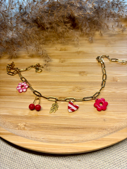 Collier Charms Rosso doré