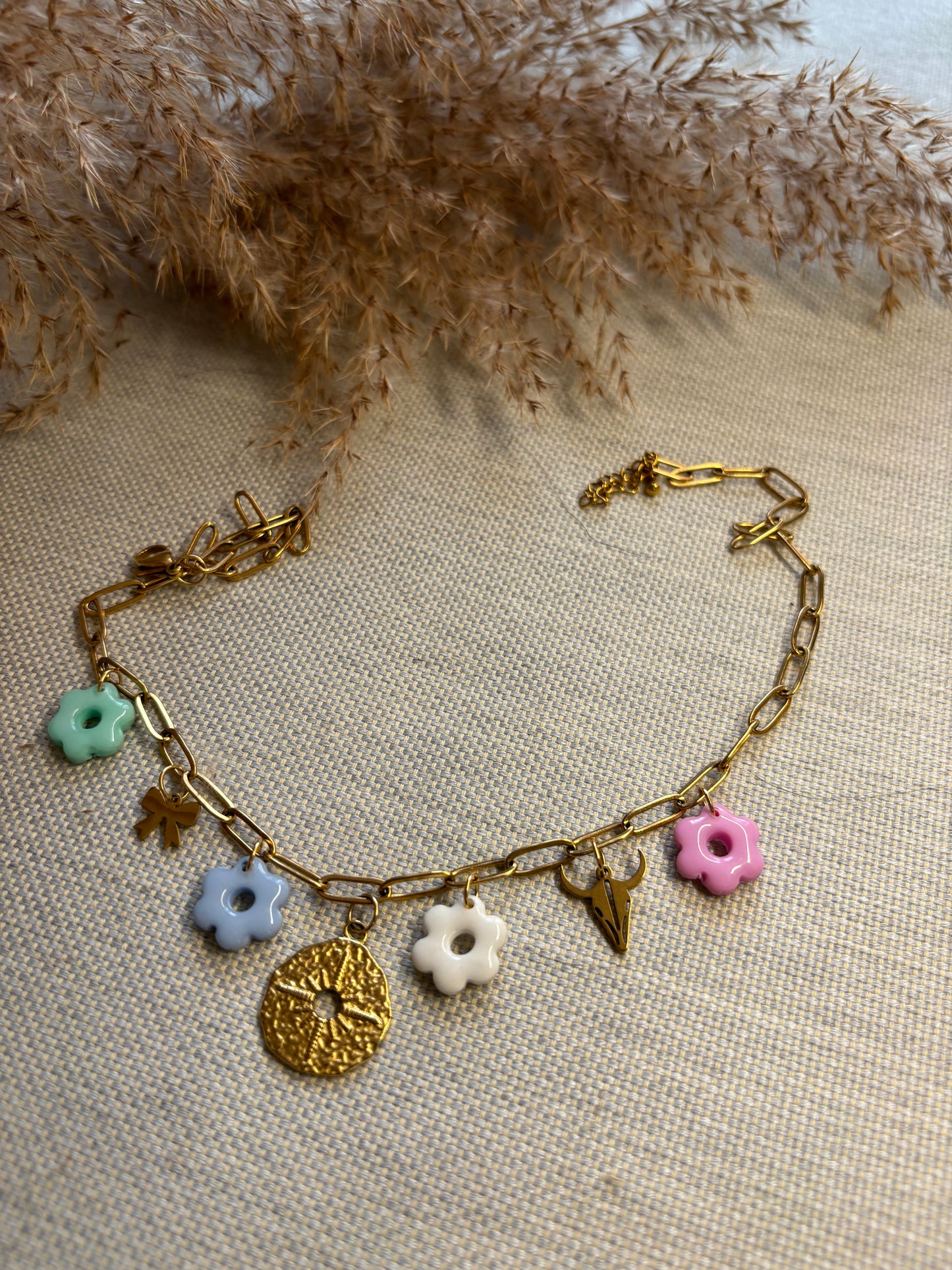 Collier Charms Pastel Doré