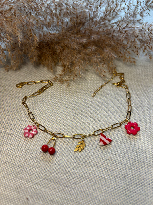 Collier Charms Rosso doré