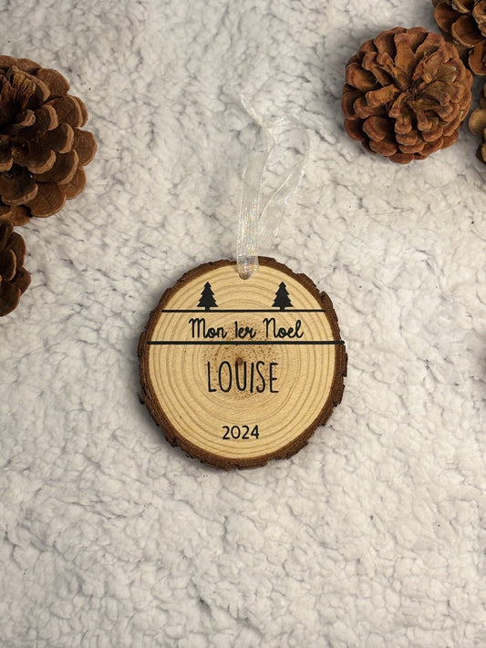 Weihnachtskugel aus Holz „Mein erstes Weihnachten“
