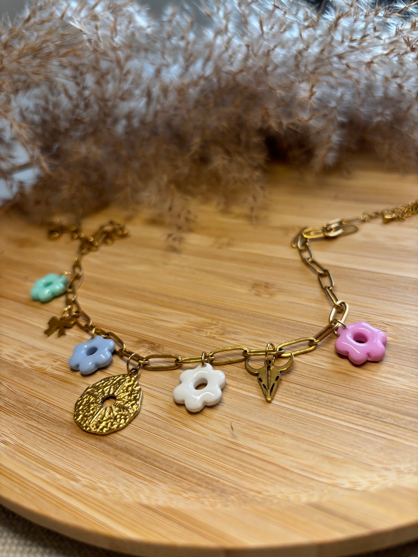 Collier Charms Pastel Doré